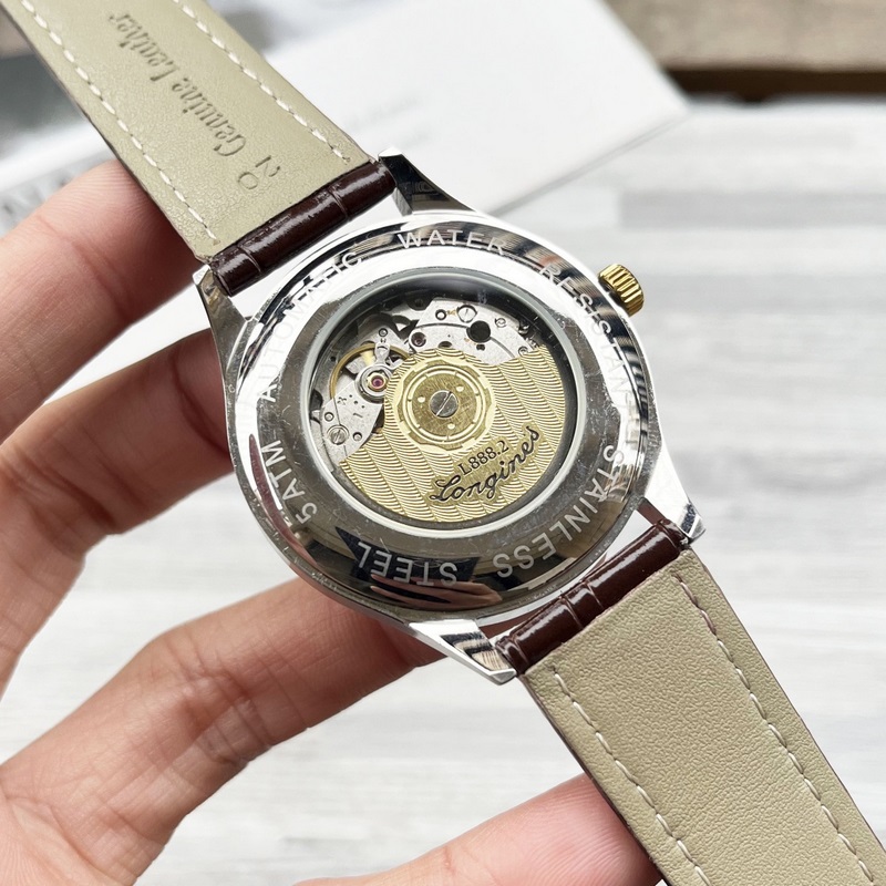 Longines Three-Hand New Business Casual Elegant Men's Replica Watch with Genuine Leather Strap-7