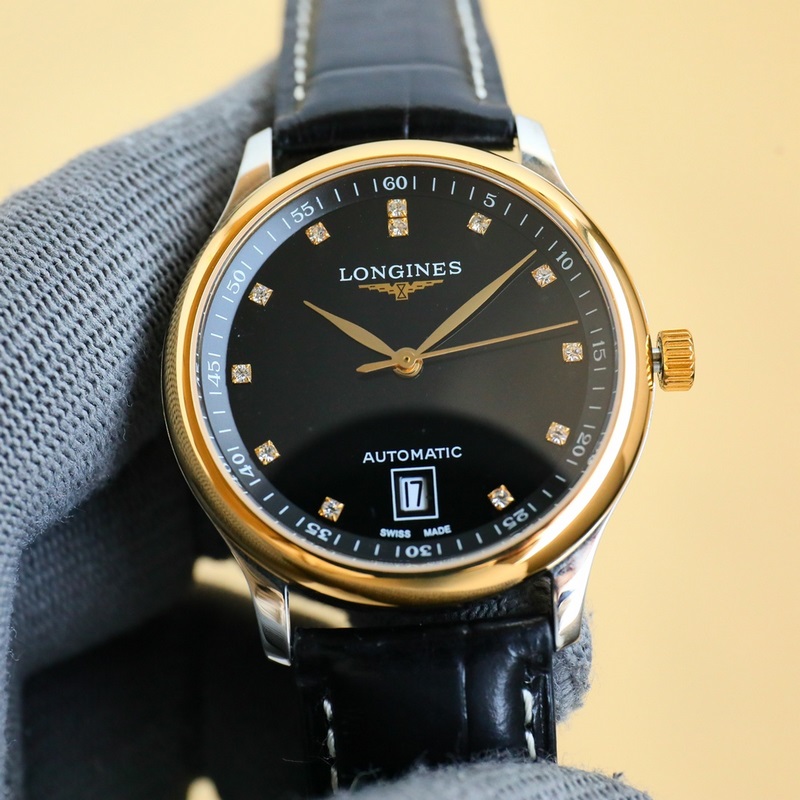 Longines Master Collection 6-Digit Replica Steel and Leather Band High Quality-2