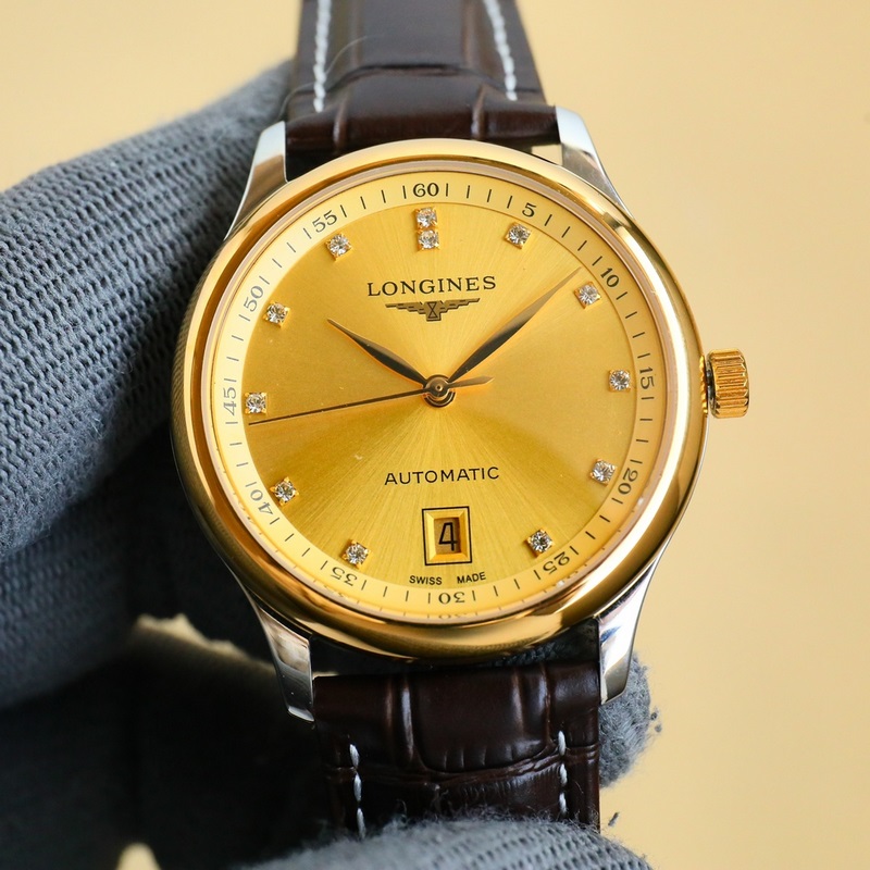 Longines Master Collection 6-Digit Replica Steel and Leather Band High Quality-4