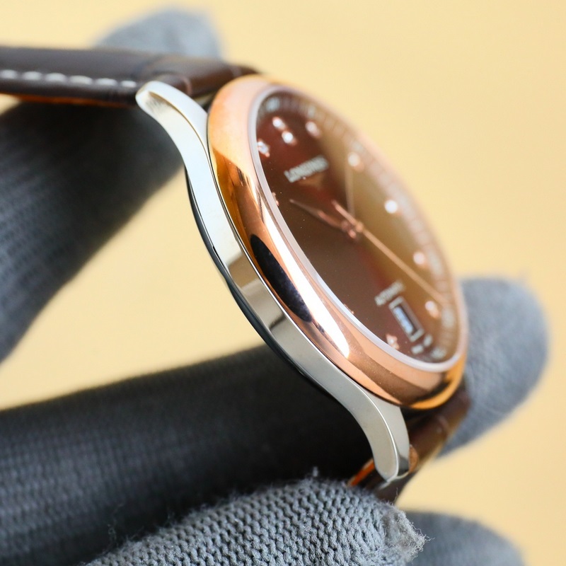 Longines Master Collection 6-Digit Replica Steel and Leather Band High Quality-6