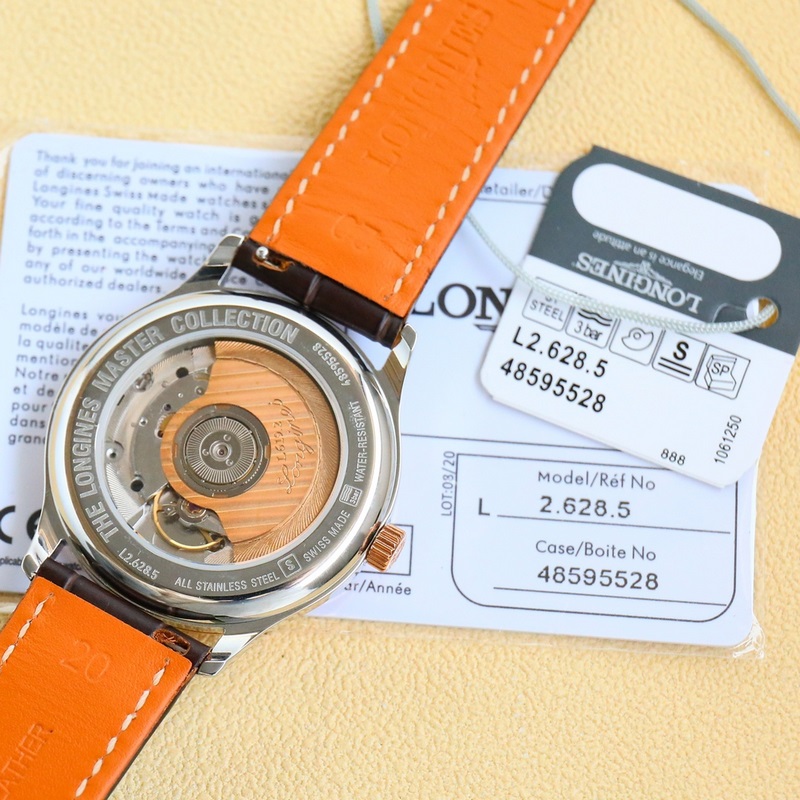 Longines Master Collection 6-Digit Replica Steel and Leather Band High Quality-8