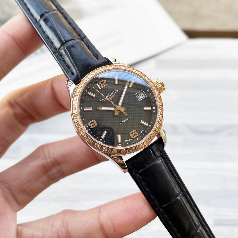 Longines Conquest Automatic Women's Replica Watch Elegant 316 Stainless Steel Butterfly Clasp-6