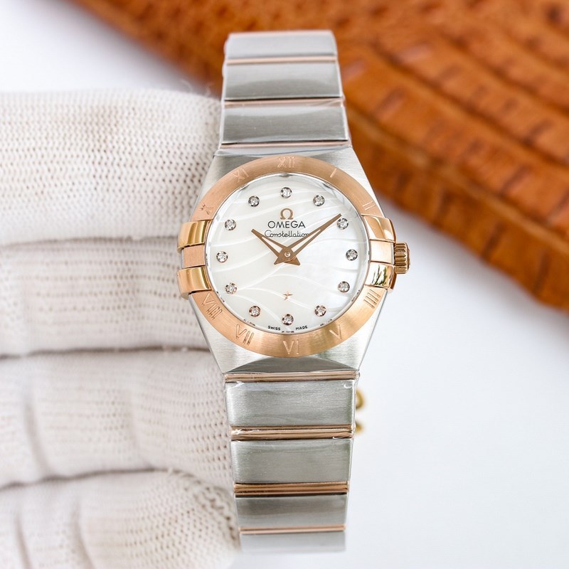 Omega Constellation 27mm Quartz Women's Replica Watch Elegant Design-4