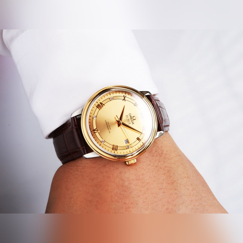 Omega De Ville Couple Replica Watch Original Sunburst Dial Quality Guaranteed-2