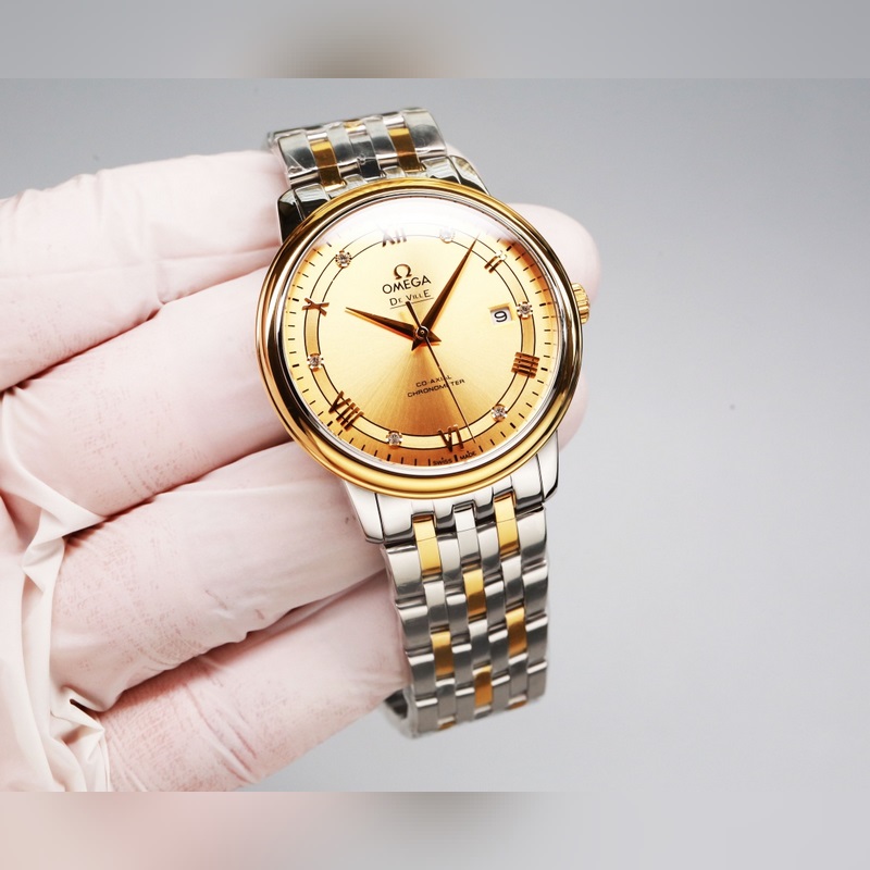 Omega De Ville Couple Replica Watch Original Sunburst Dial Quality Guaranteed-3