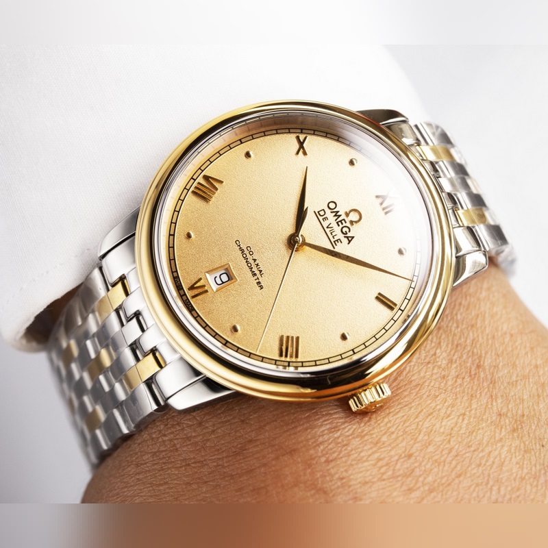 Omega De Ville Couple Replica Watch Authentic Sunburst Dial High-Quality Sapphire Crystal-5