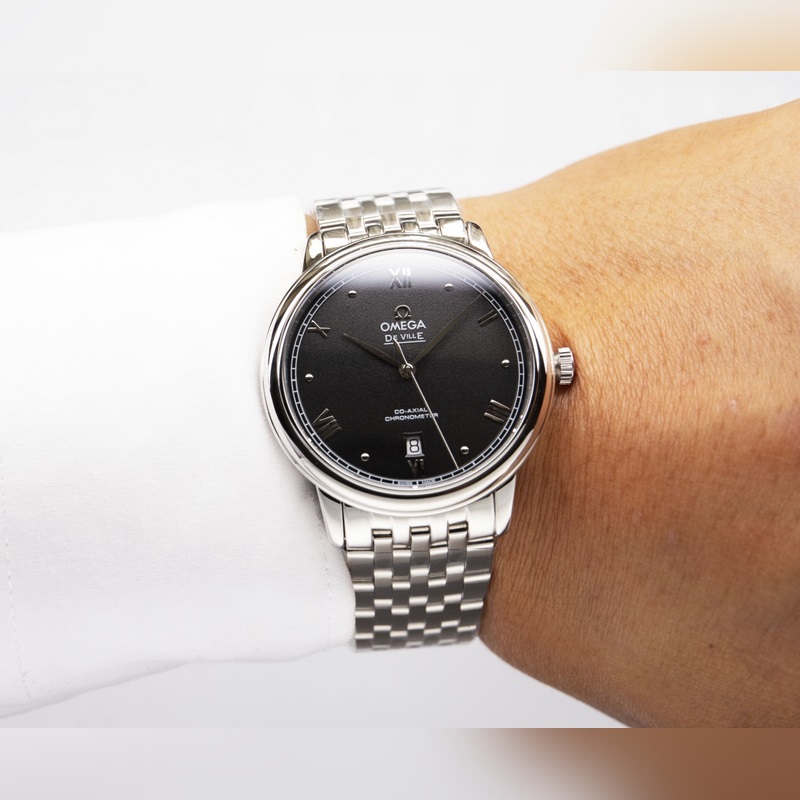 Omega De Ville De Ville Couple Replica Watch Genuine Sunburst Dial Quality-2