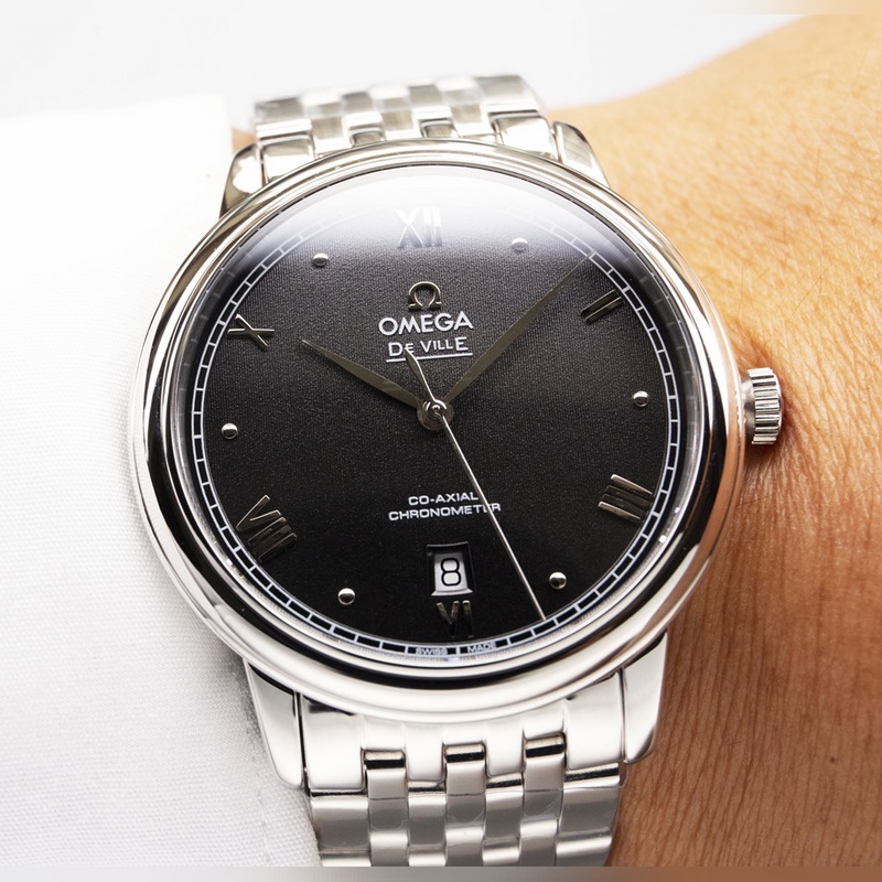 Omega De Ville De Ville Couple Replica Watch Genuine Sunburst Dial Quality-3