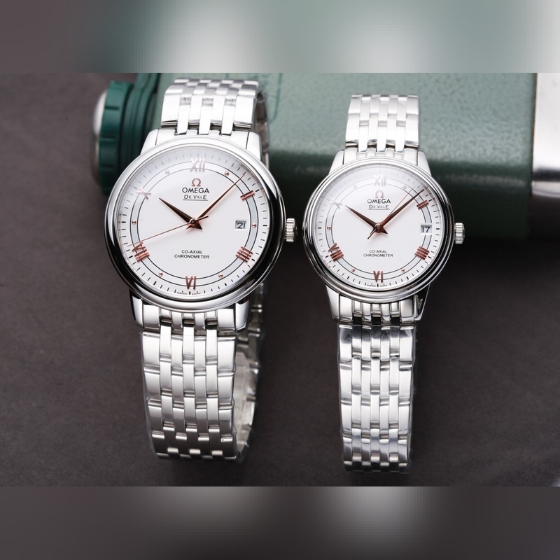 Omega Seamaster Couple Replica Watch Original with Sunburst Dial-2
