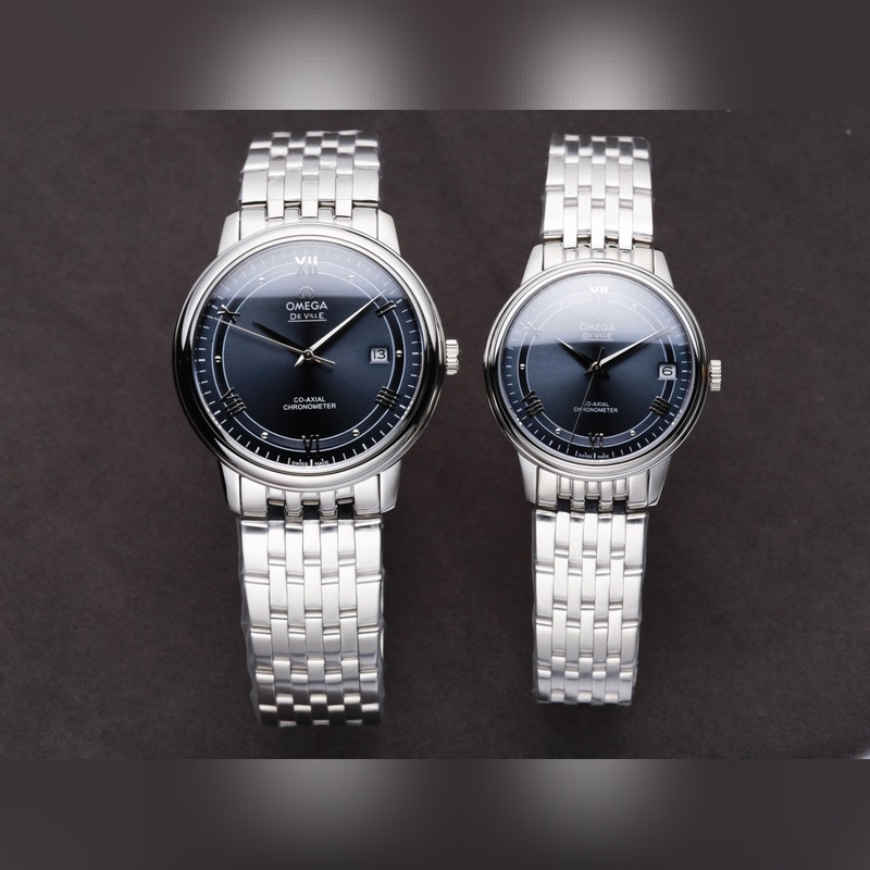 Omega Seamaster Couple Replica Watch Original with Sunburst Dial-4