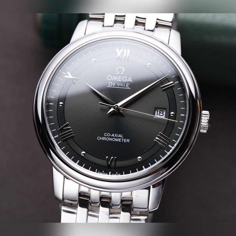 Omega De Ville Coupled Replica Watch Original Sunburst Dial-3