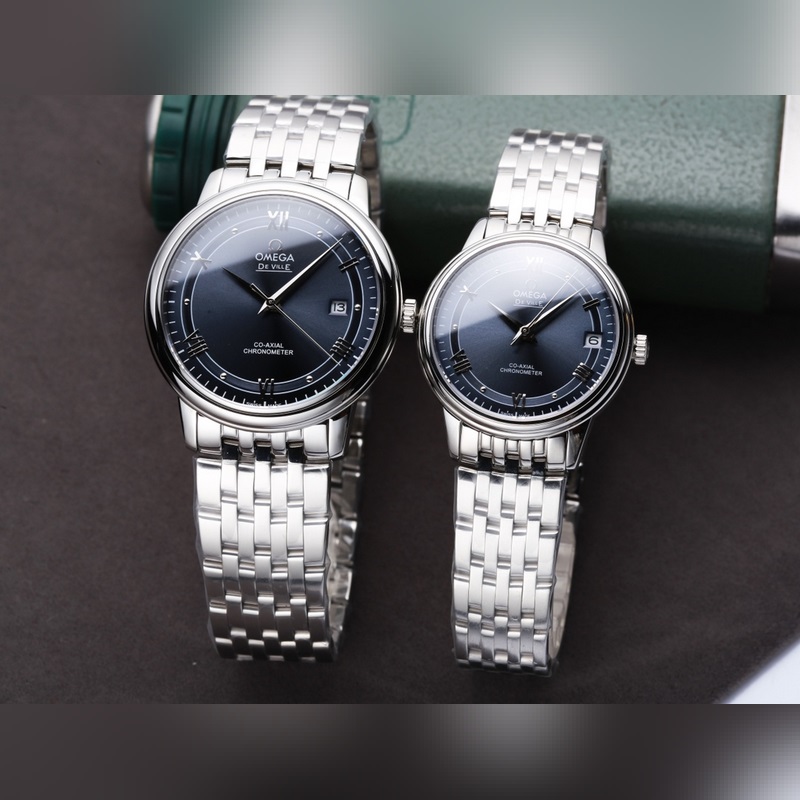 Omega De Ville Coupled Replica Watch Original Sunburst Dial-4