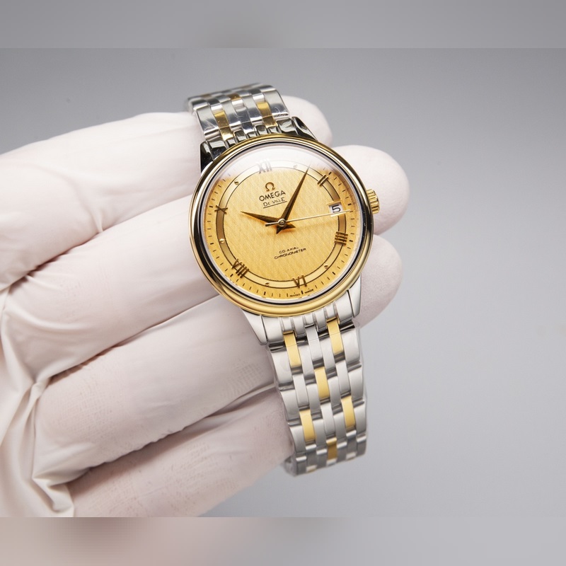 Omega De Ville Couple Replica Watch Authentic Sunburst Dial Sapphire Crystal-5