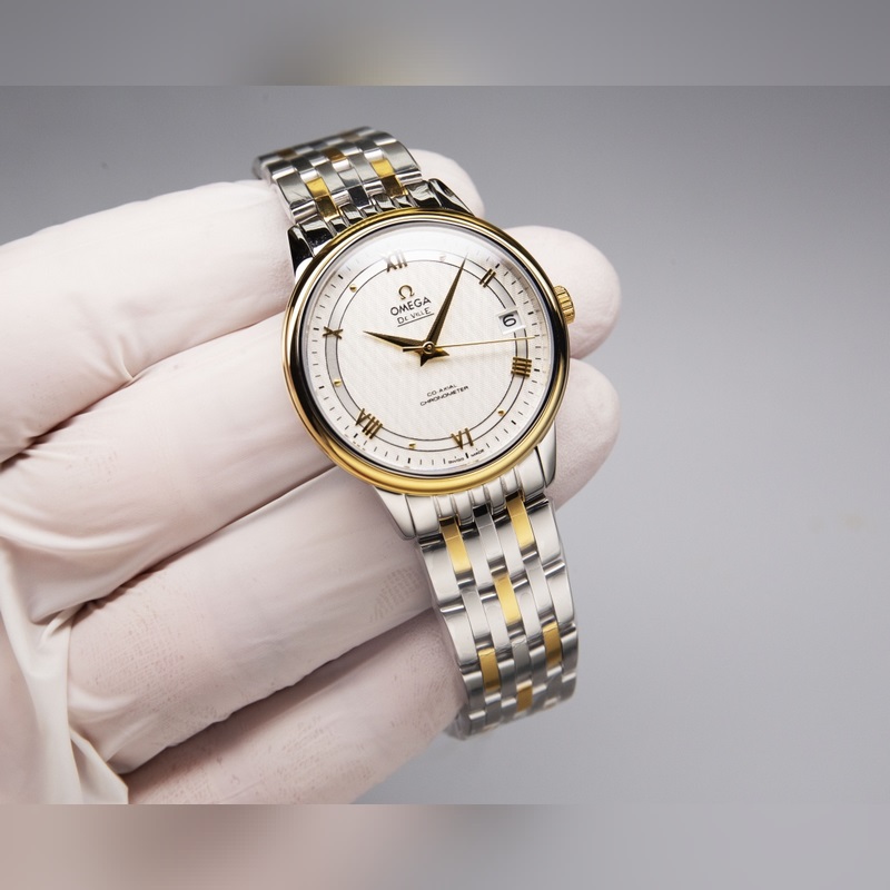 Omega De Ville Dynamic Couple's Replica Watch Authentic Sunburst Dial Quality-5