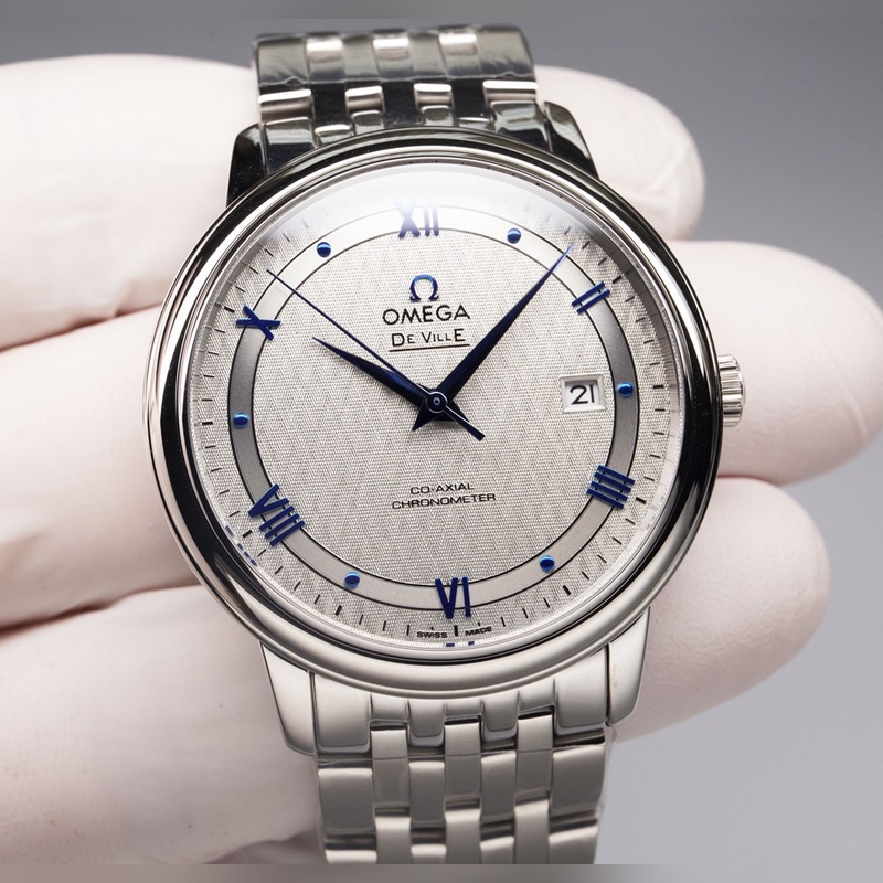 Omega De Ville Couple Replica Watch Genuine Sunburst Dial Arc Surface High Quality-1