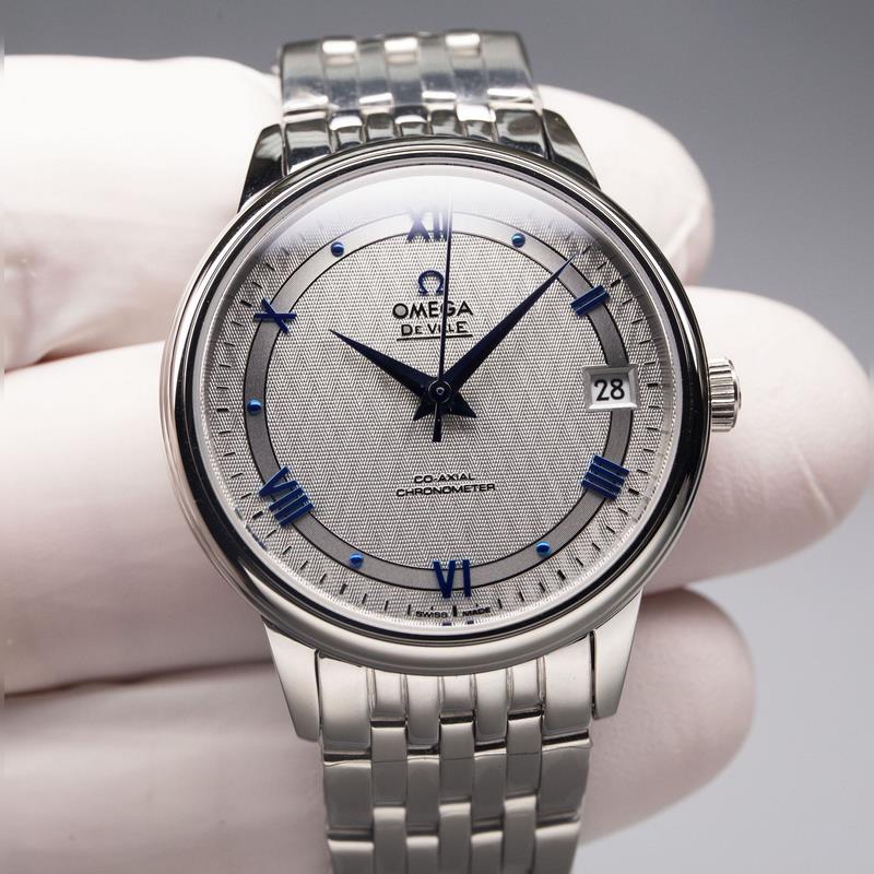 Omega De Ville Couple Replica Watch Genuine Sunburst Dial Arc Surface High Quality-2