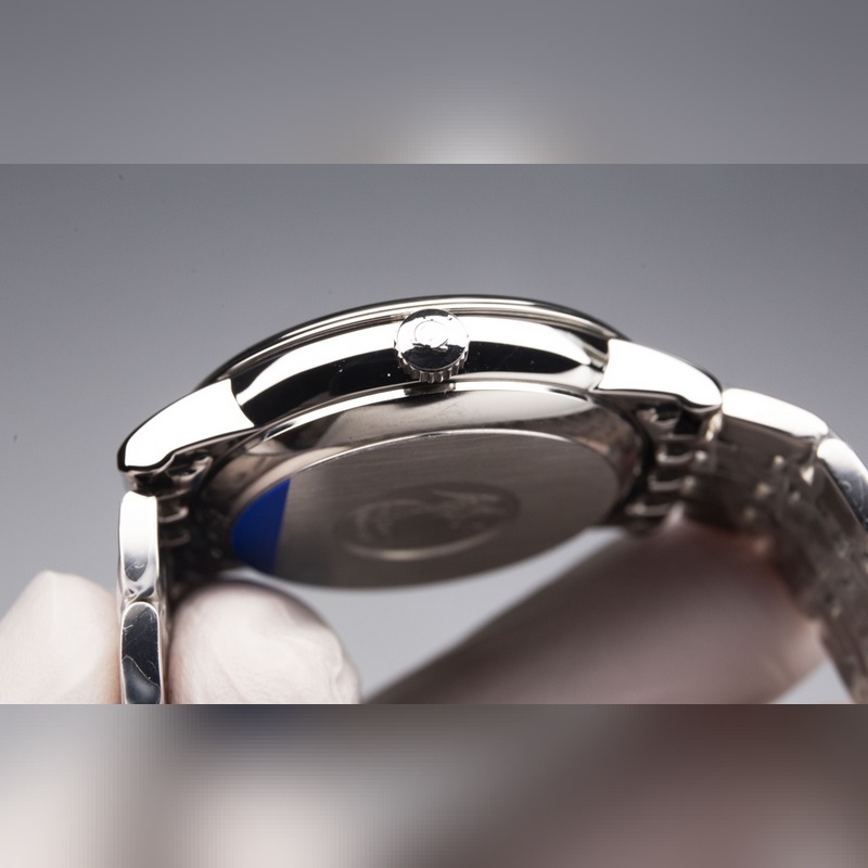 Omega De Ville Collection Couple's Replica Watch Sunburst Dial Curved Sapphire Glass Authentic Quality-6