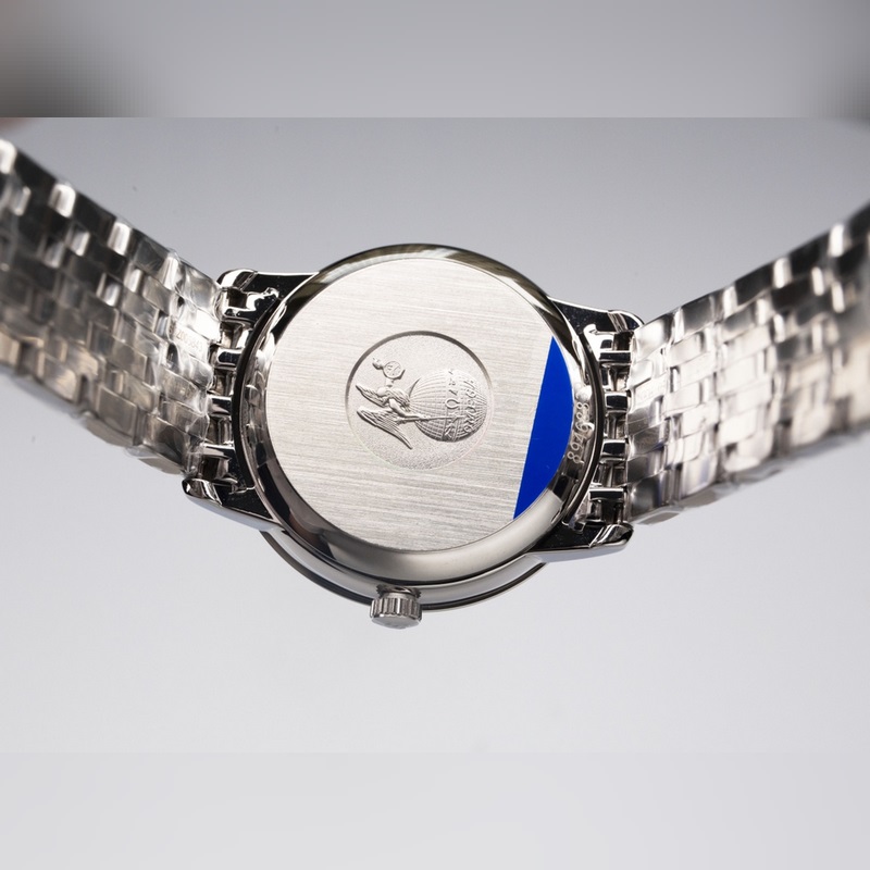 Omega De Ville Collection Couple's Replica Watch Sunburst Dial Curved Sapphire Glass Authentic Quality-8