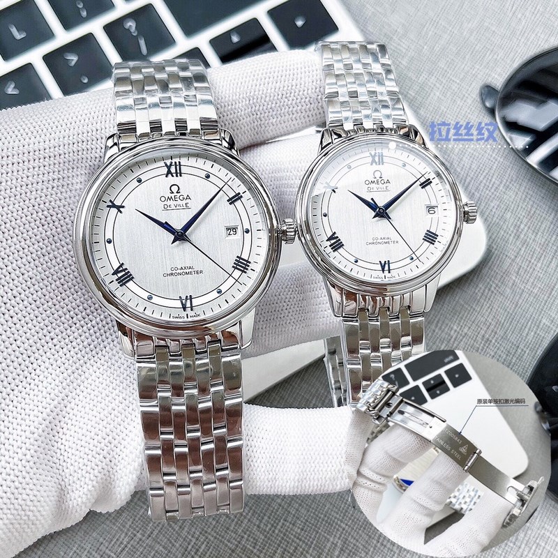 Omega De Ville Couple Replica Watch V Factory Authentic Model with Curved Dial-1