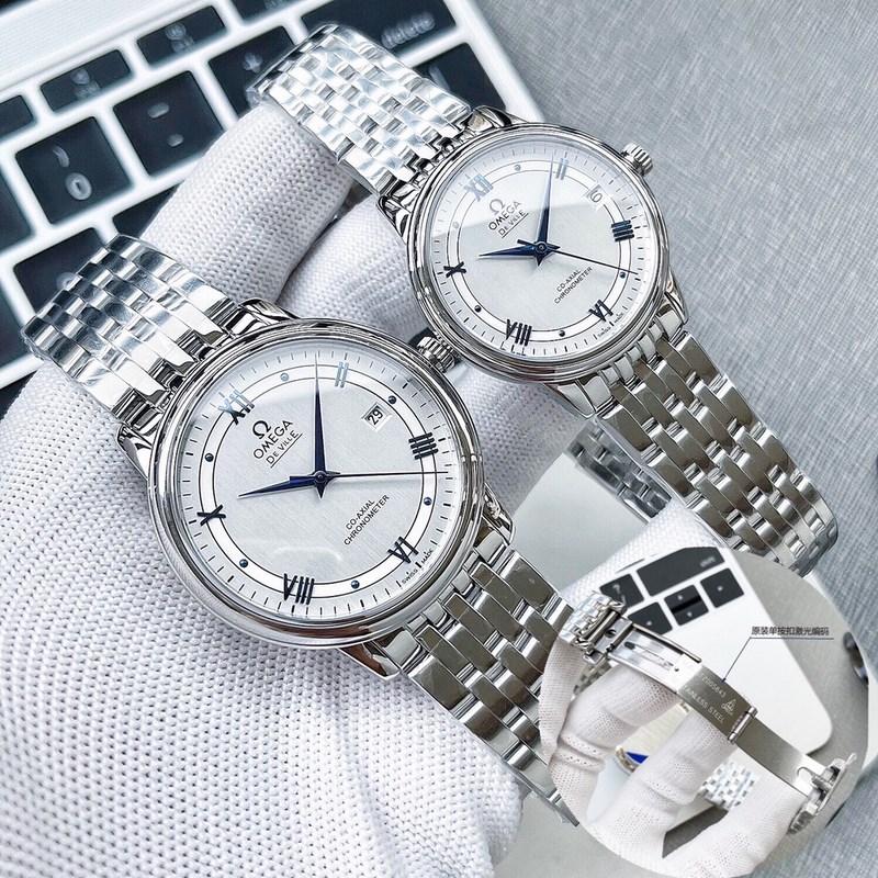 Omega De Ville Couple Replica Watch V Factory Authentic Model with Curved Dial-2