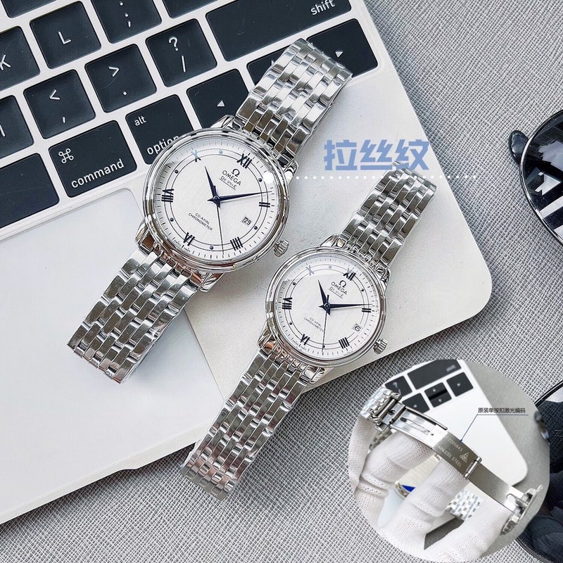 Omega De Ville Couple Replica Watch V Factory Authentic Model with Curved Dial-5