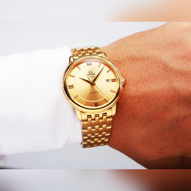 Omega De Ville Couple Replica Watch Original Sunburst Dial Quality Edition-2