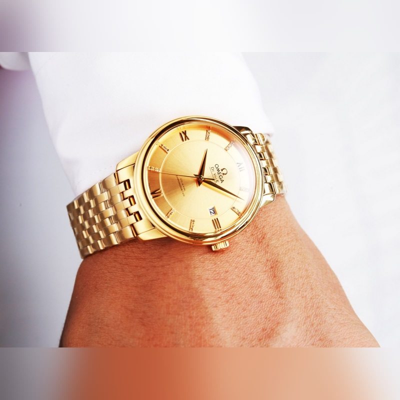 Omega De Ville Couple Replica Watch Original Sunburst Dial Quality Edition-4