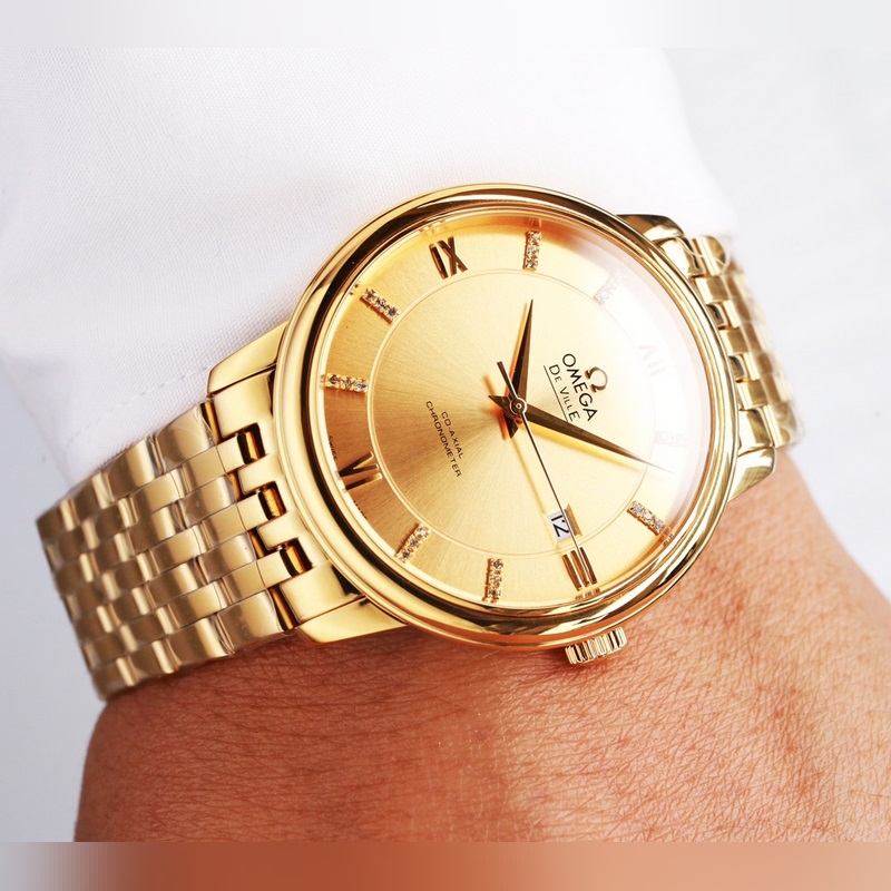 Omega De Ville Couple Replica Watch Original Sunburst Dial Quality Edition-5