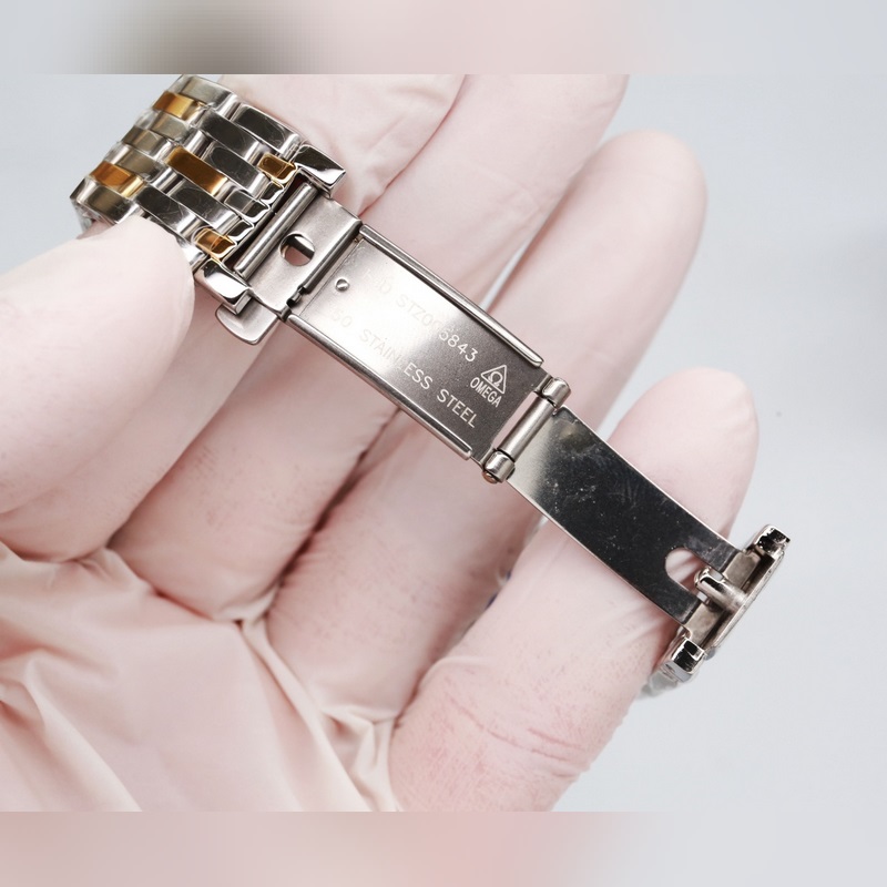 Omega De Ville Couple Replica Watch Genuine with Sunburst Dial-7