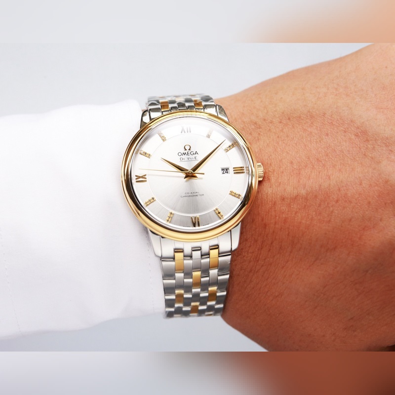 Omega De Ville Couple Replica Watch Original Sunburst Dial-2