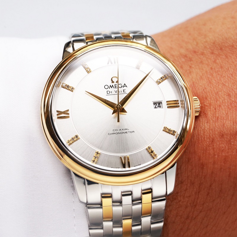 Omega De Ville Couple Replica Watch Original Sunburst Dial-3