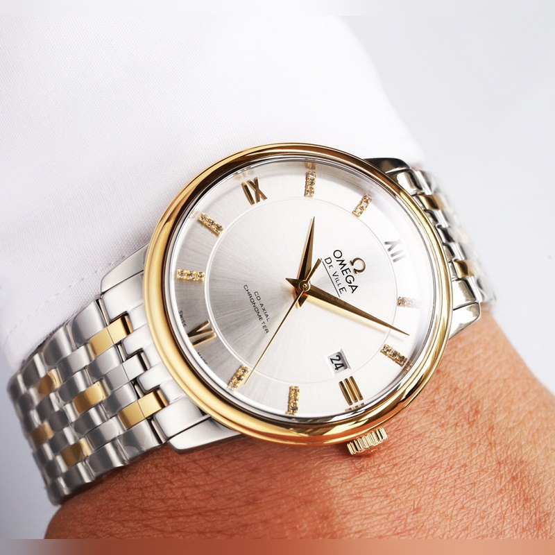 Omega De Ville Couple Replica Watch Original Sunburst Dial-5