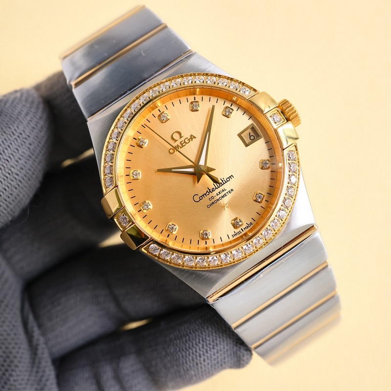 Omega Constellation 38mm Black Star Wheel Edition Men's Replica Watch-3