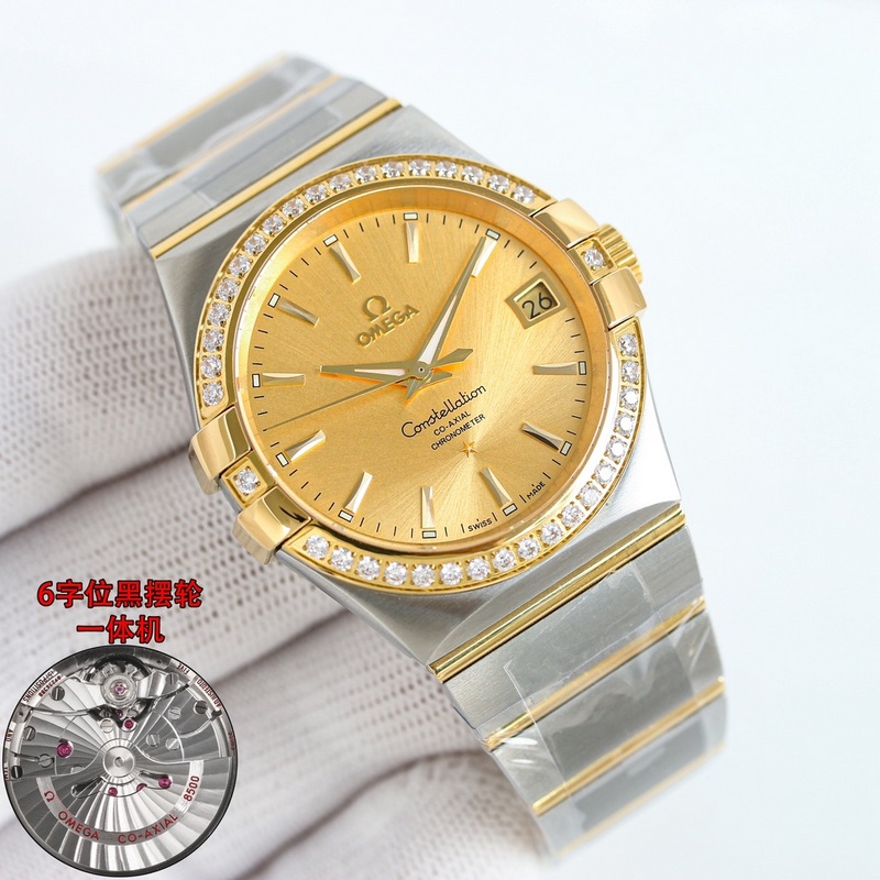 Omega Constellation Series 38mm Classic Timepiece with Dual Eagle Design-2