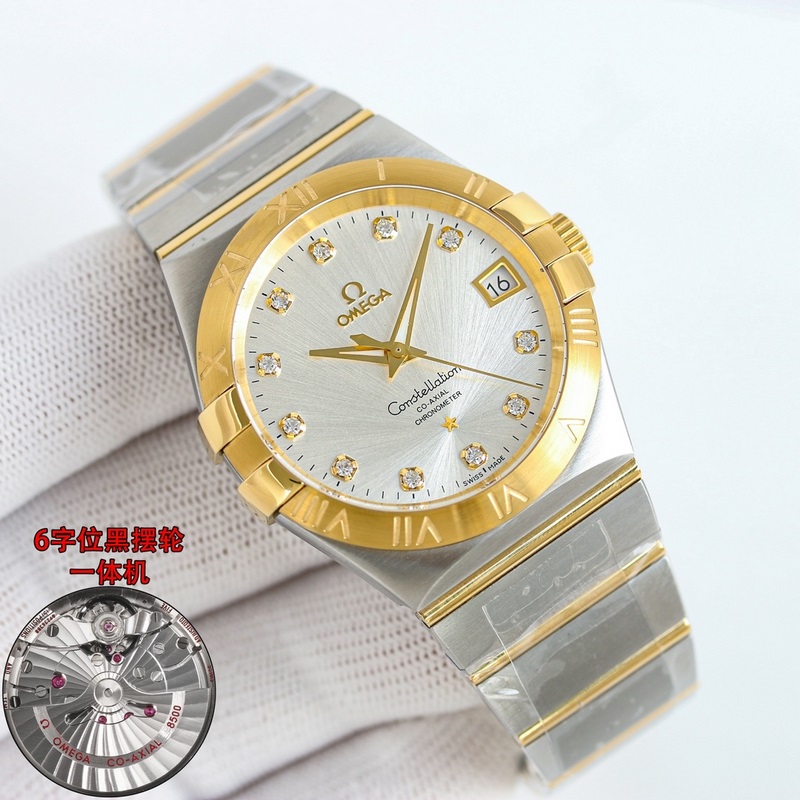 Omega Constellation Series 38mm Classic Timepiece with Dual Eagle Design-3