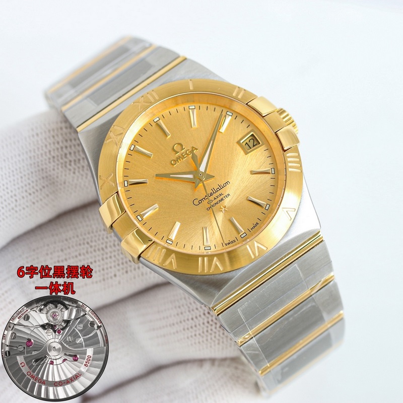 Omega Constellation Series 38mm Classic Timepiece with Dual Eagle Design-5