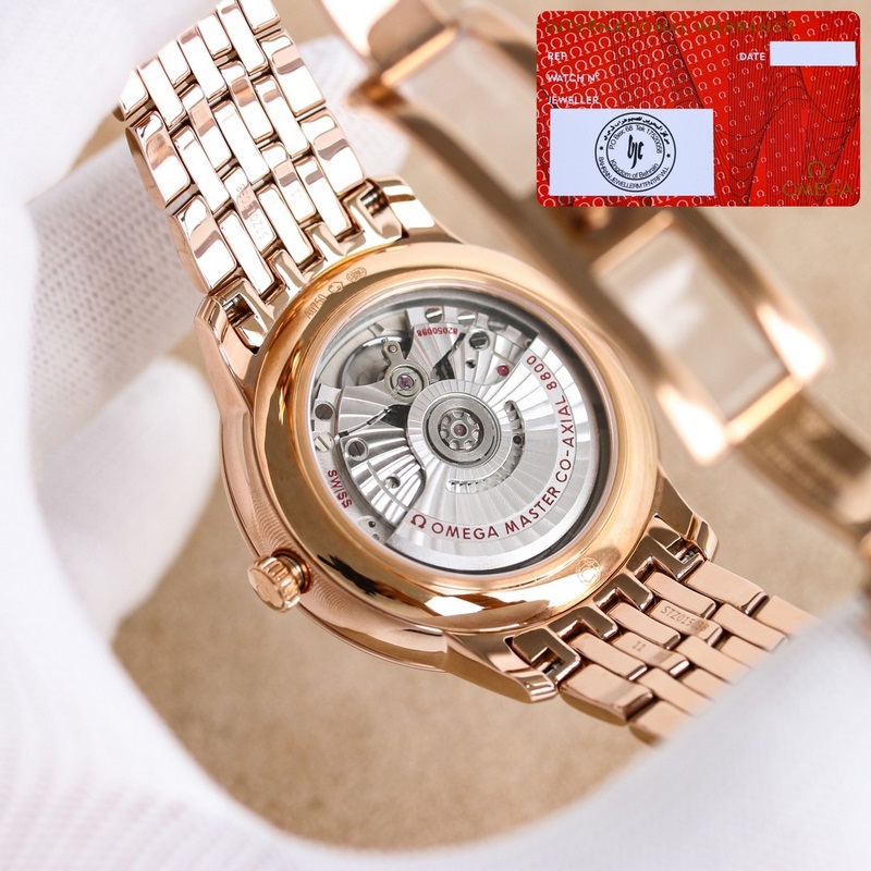 OM+Factory Omega De Ville 40mm Master Chronometer Replica Watch with Leather Strap-8