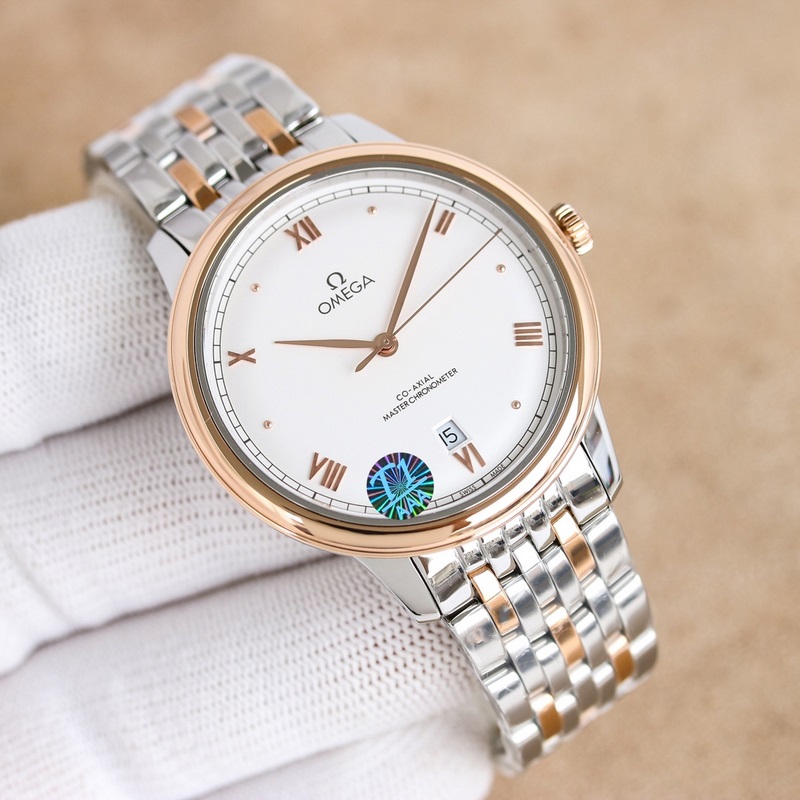 OM+Factory Omega De Ville 40mm Master Chronometer Replica Watch with Belt-2