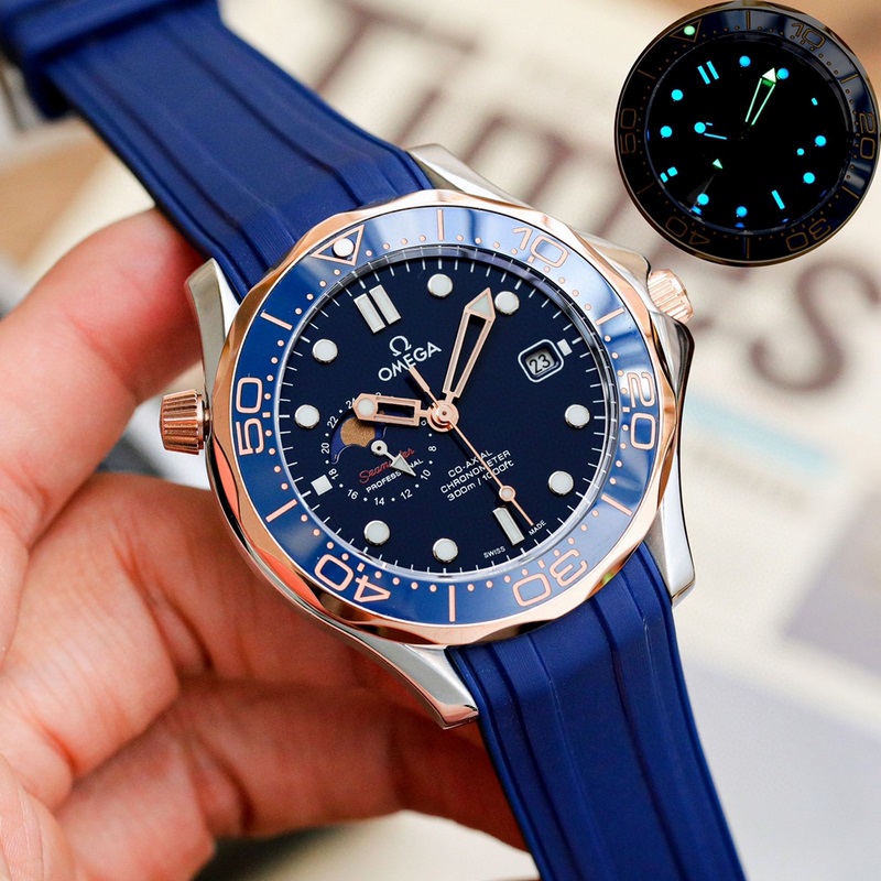Omega Seamaster Moonphase Automatic Superior Night Glow Authentic 9-Position Moon Phase-4