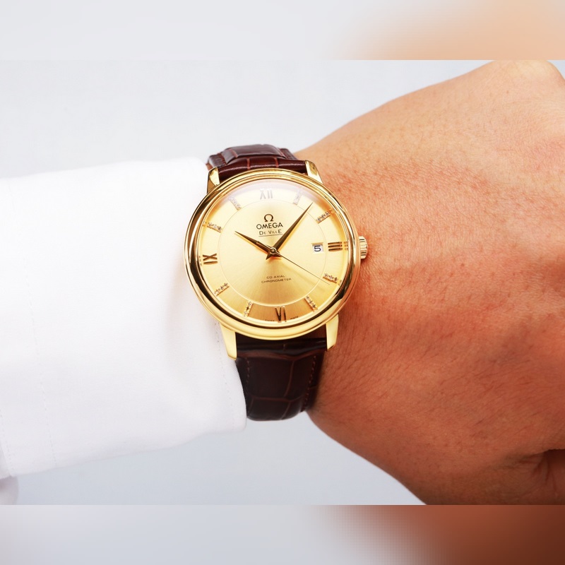 Omega De Ville Couple Replica Watch Original Sunburst Dial Authentic Quality-2