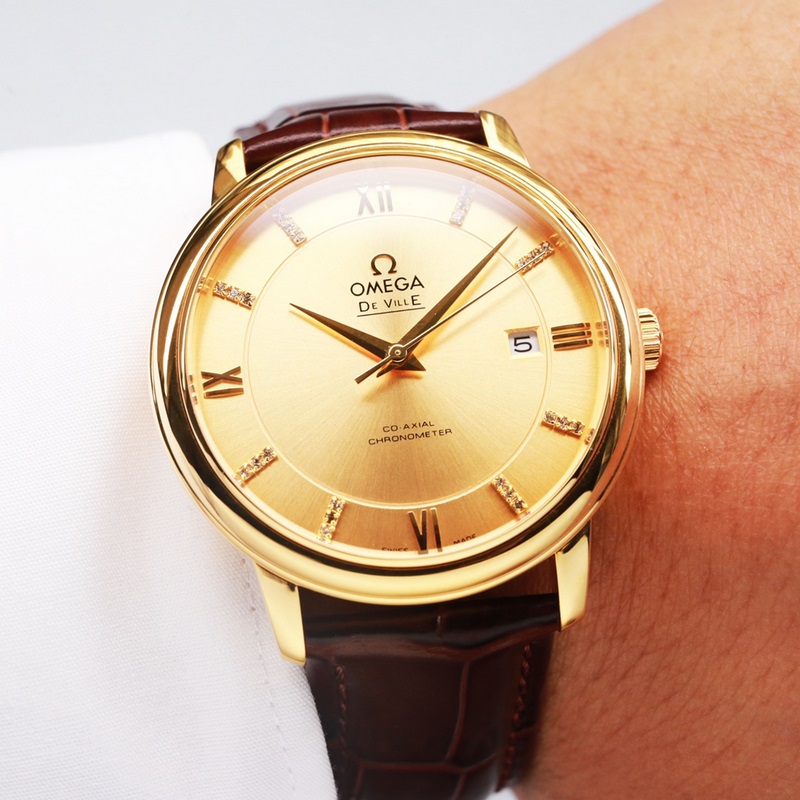 Omega De Ville Couple Replica Watch Original Sunburst Dial Authentic Quality-3