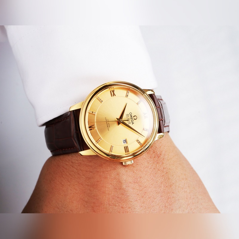 Omega De Ville Couple Replica Watch Original Sunburst Dial Authentic Quality-4