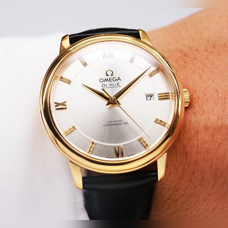 Omega De Ville Couple Replica Watch Original Sunburst Dial Quality Guaranteed-3
