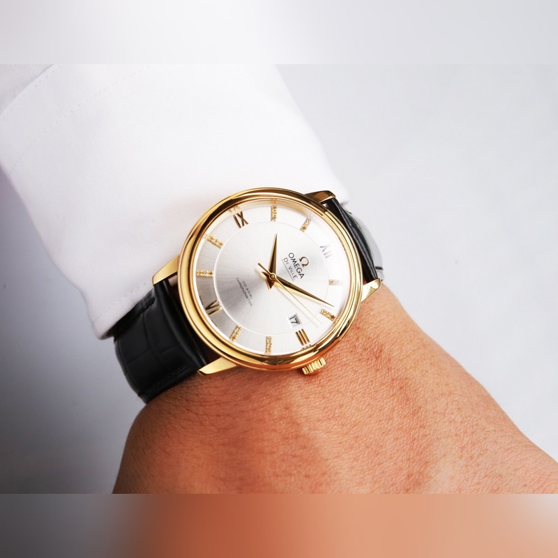 Omega De Ville Couple Replica Watch Original Sunburst Dial Quality Guaranteed-4