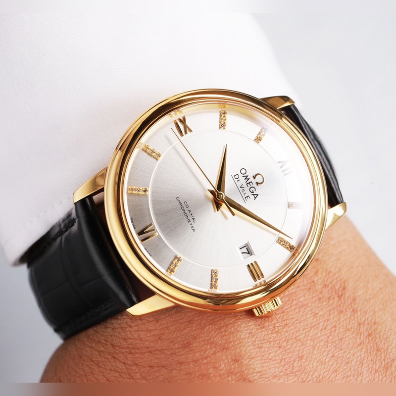 Omega De Ville Couple Replica Watch Original Sunburst Dial Quality Guaranteed-5