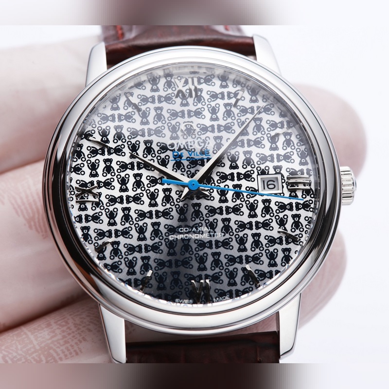 Omega De Ville Co-Axial Orbis Bear Scratch-Resistant Double-Curved Sapphire Glass-5