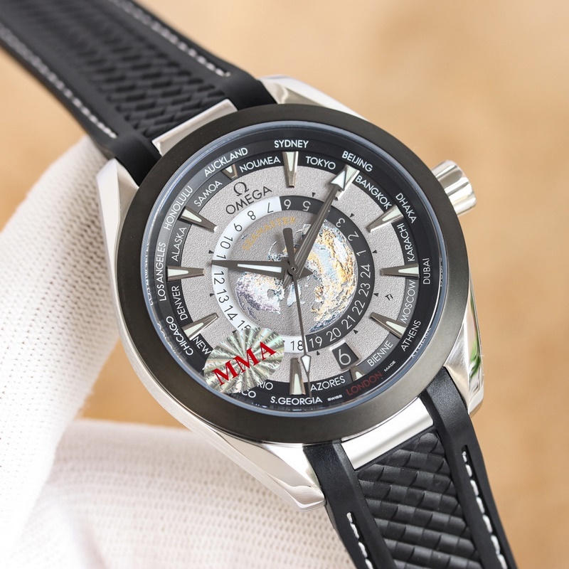 Omega Seamaster Worldtimer 220.92.43.22.99 MMA Black Dial Luxury Replica Watch-2