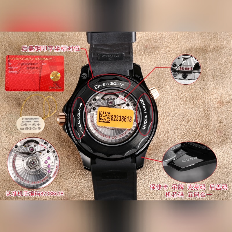 Omega Seamaster 300M Black PVD Elegant Luxury Dive Replica Watch-8