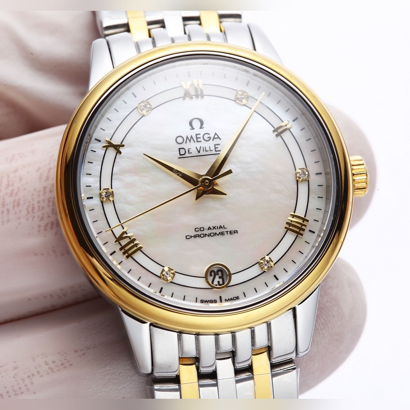 Omega De Ville Ladies Replica Watch V Factory Genuine Natural Mother-of-Pearl Dial-3