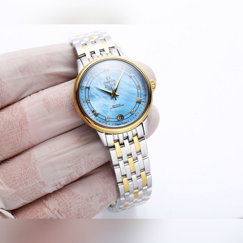 Omega De Ville Ladies Replica Watch V Factory Genuine Natural Mother-of-Pearl Dial-4